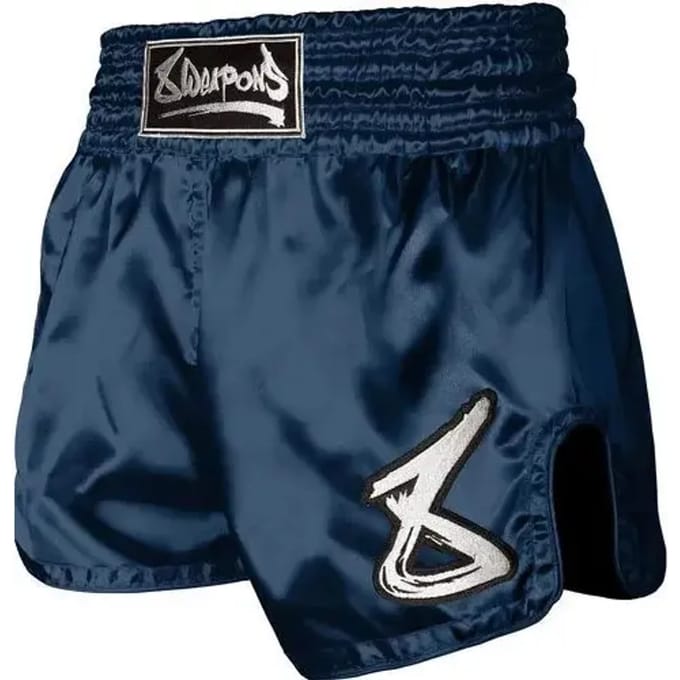 8 WEAPONS Strike Muay Thai Kickboxing Short Navy Wit - M