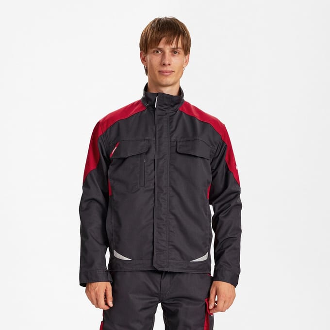 Engel Galaxy Light werkjack 1290-880 - Anthracite Grey / Tomato Red - 3XL