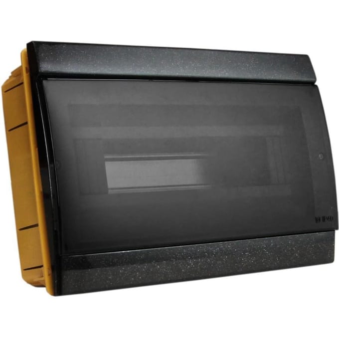 Tableau de distribution encastré 12 modules IP40 noir Tableau électrique