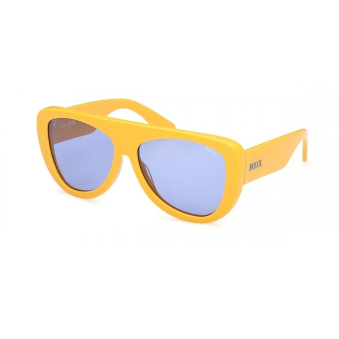 Emilio Pucci Dames S Zonnebril Ep0231 39v Shiny Dark Yellow/58-15-140 white