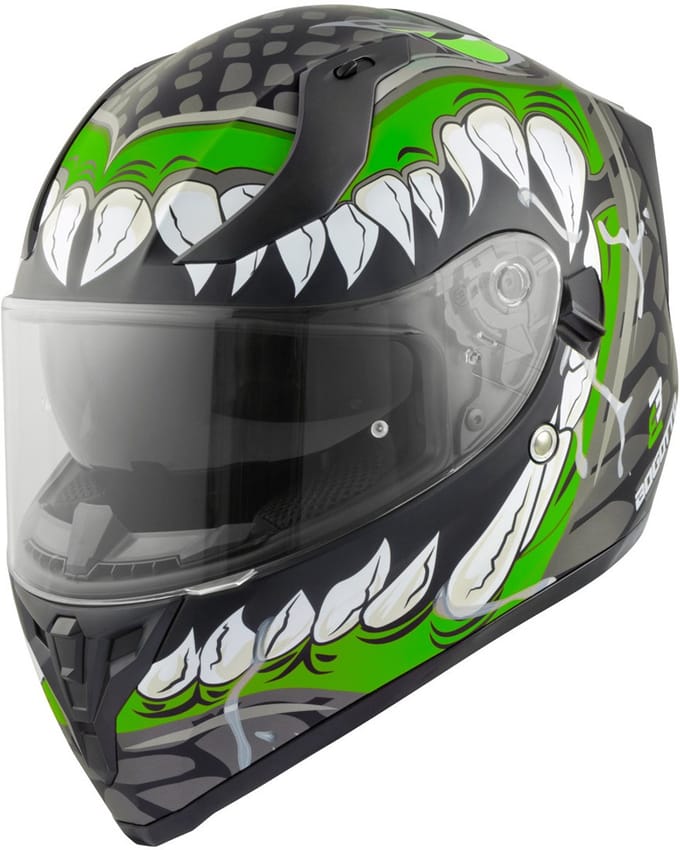 Bogotto V128 Naga Mat Zwart Groen Integraalhelm - Helm