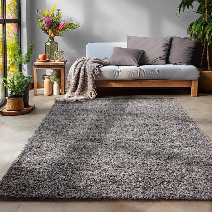 Muratap Basic shaggy vloerkleed hoogpolig- 60x110 cm