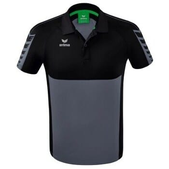 Erima Six Wings Polo Heren - Zwart / Slate Grey | Maat: M