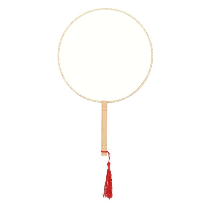 DIY Chinese Oude Hof Ronde Blanco Handwaaier Chinese Stijl Zijden Waaier white