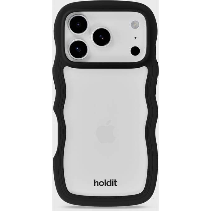 Holdit Wavy Case geschikt voor Apple iPhone 17 Pro Max - Black / Transparent