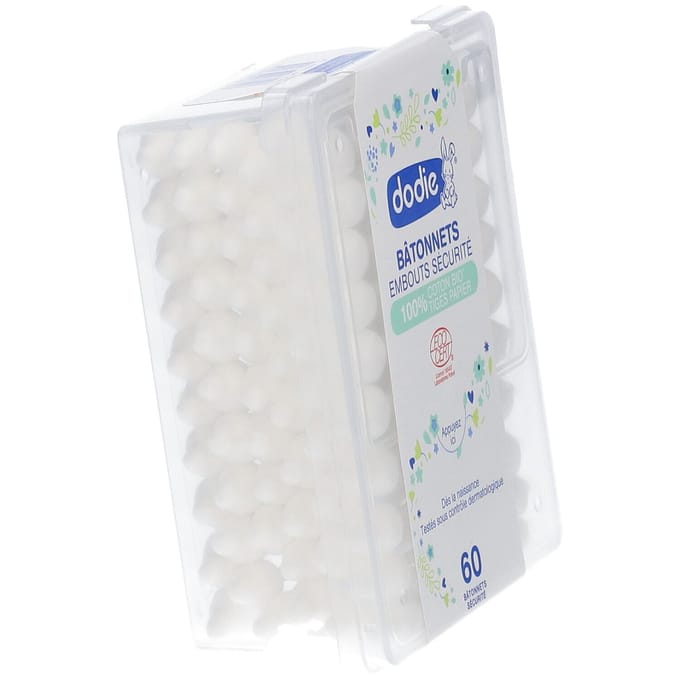Dodie Veiligheidstips Sticks 100% Biologisch Katoen 60 Sticks