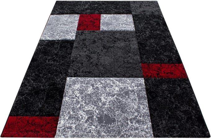 Modern laagpolig vloerkleed Hawaii - rood - 80x300 cm