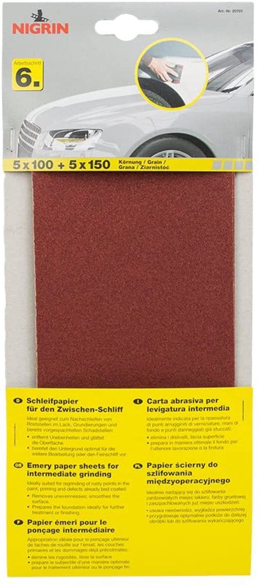 NIGRIN schuurpapier, opschuren, korrel P100/150