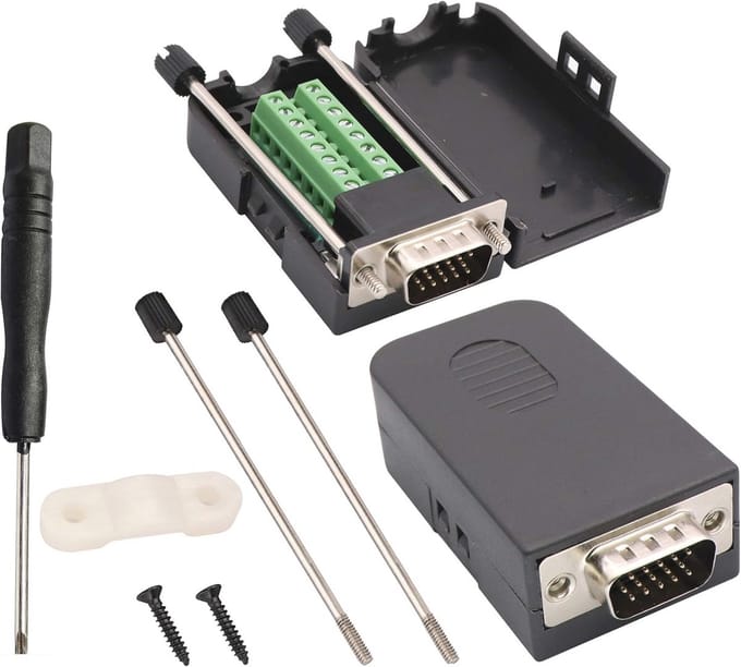 VGA D-SUB 15 Pin Terminal Block Adapter – 2-Pack