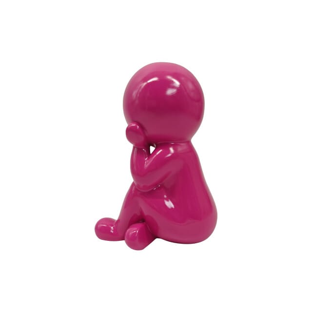 Present Time Ornament Amigo Dreaming Medium - Helderroze - 14.8x11.2x20cm - Modern - Kunststof