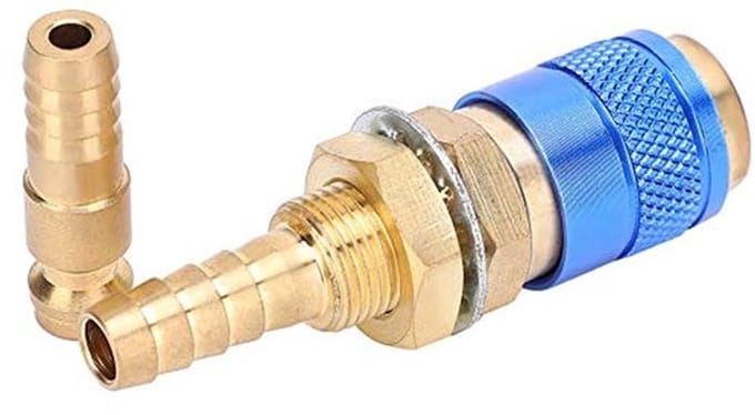 Watergekoelde 8 mm Quick Coupling Set - Gasadapter voor MIG/TIG Lasbranders (Blauw)