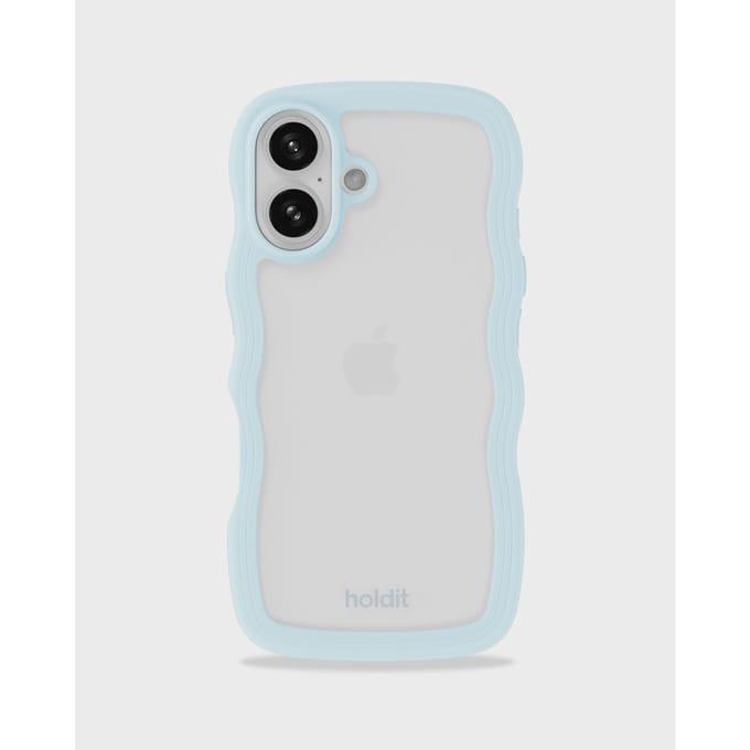 Phone Case Wavy Mineral Blue/Transparent iPhone 16