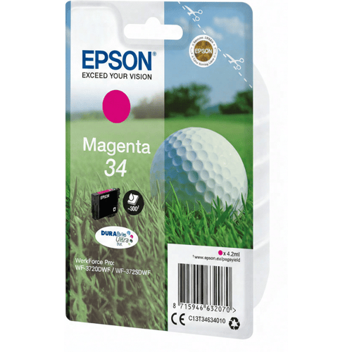 Epson golfbal singlepack magenta 34 DURABrite Ultra inkt