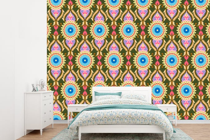 Behang - Fotobehang Design - Orient - Retro - Breedte 305 cm x hoogte 220 cm