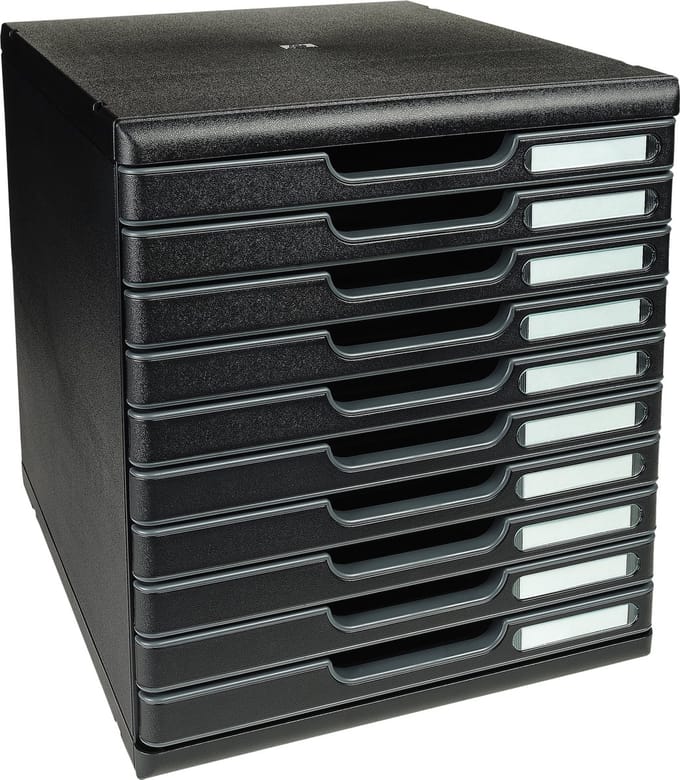 Exacompta Ladenbox MODULO A4 - 10 gesloten laden - Zwart - 302414D