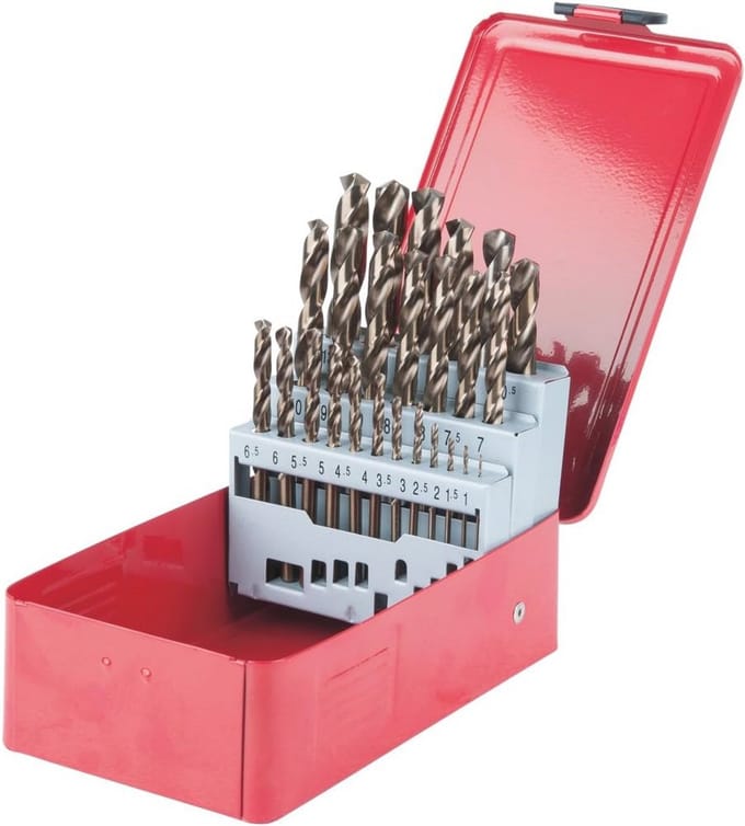 HSS-G Co 5 Spiraalborenset 25-delig in Stalen Cassette - 1-13mm