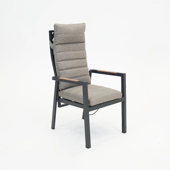 Donna verstelbare stoel met kussen woodlook arm