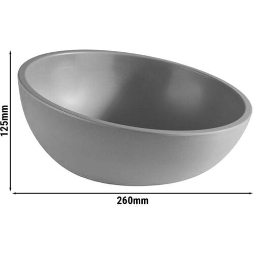 GGM Gastro (6 Stück) Schale - ELEMENT LOOK - Melamin - 1,45 Liter - Ø 260mm - Grau