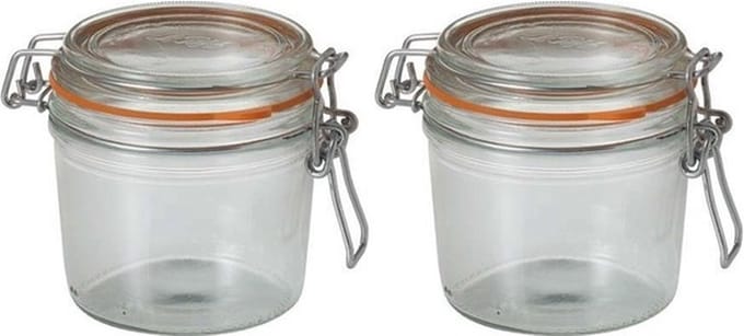 Le Parfait Voorraad/weckpot - 2x - glas - transparant - 10 x 8,5 cm - 350 ml