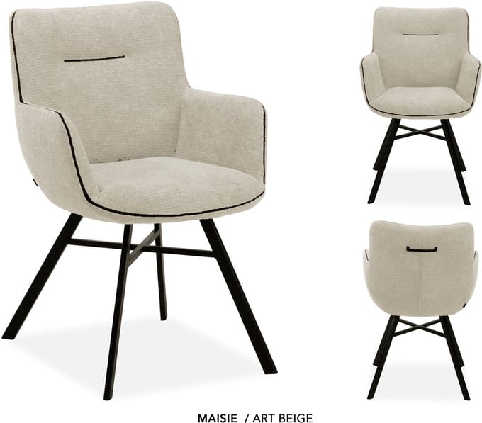 MX-Sofa - Stoel Maissie / Kleur: Beige - set van 2 stoelen