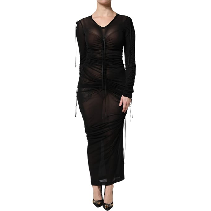 Gerimpelde Transparante Maxi-jurk