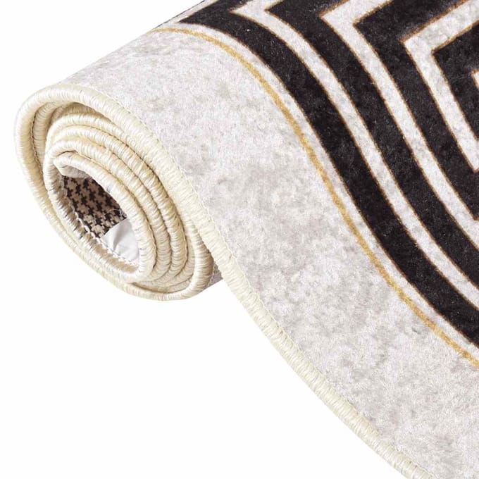 vidaXL - Vloerkleed - wasbaar - 80x150 - cm - lichtbeige
