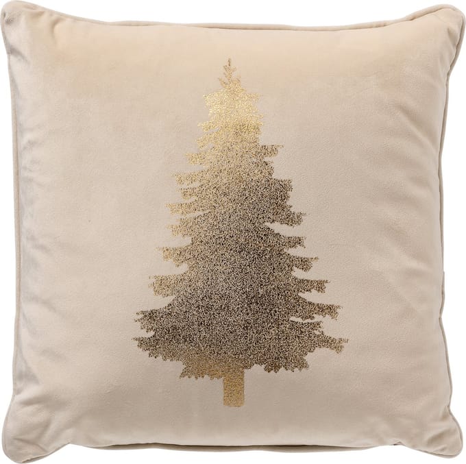 TREE - sierkussen 45x45 cm - kerst - fluweel - Whisper White - wit