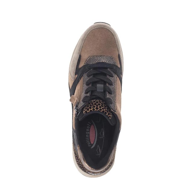 Gabor rollingsoft sensitive 76.878.42 - dames rollende wandelsneaker - Bruin - maat 38 (EU) 5 (UK)