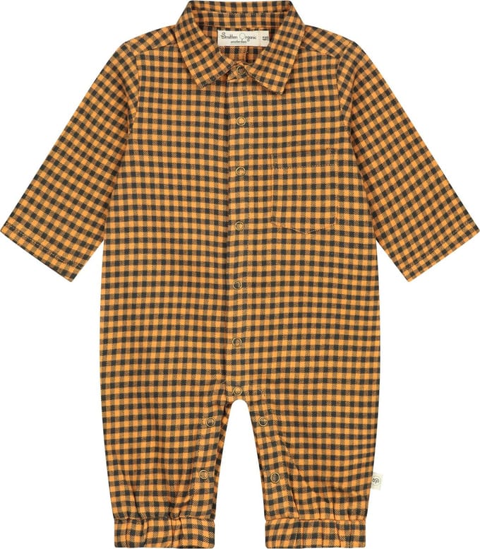Smitten Organic - Vichy Straps Boxpak-  Sudan brown - Maat(80)