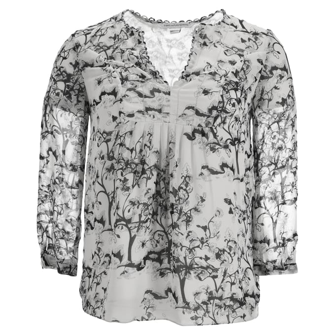Diane Von Furstenberg Camden bloemenblouse van witte zijde