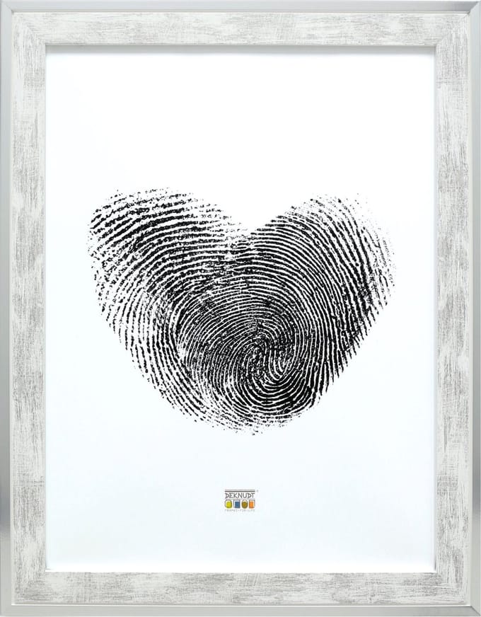 Deknudt Frames fotolijst S43RE1 - wit - zilverkleurige rand - 30x45 cm