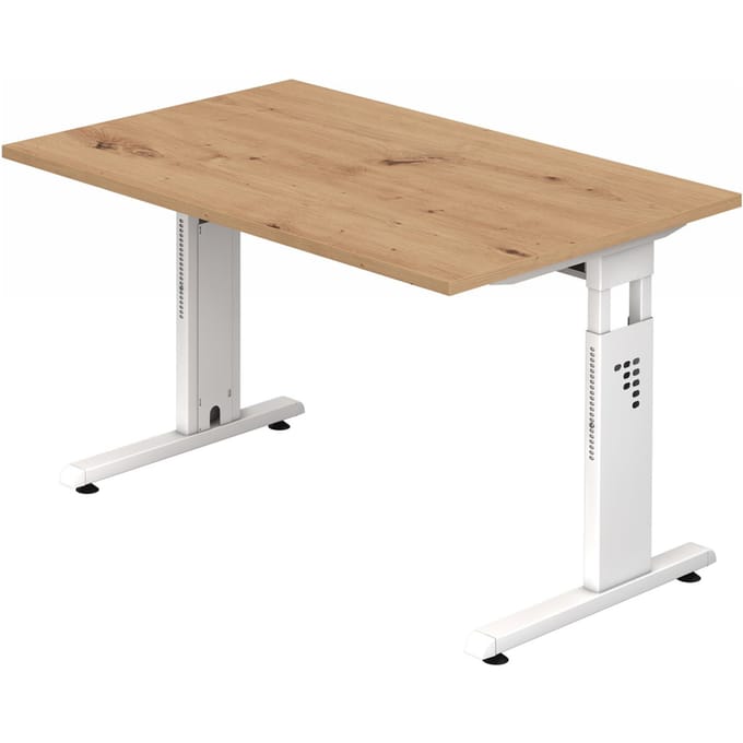 MEGA 12 W | Bureau - 120x80 Tafelhoogte I In hoogte verstelbaar Essen-Eik/Wit