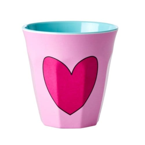 Rice melamine beker medium hart roze