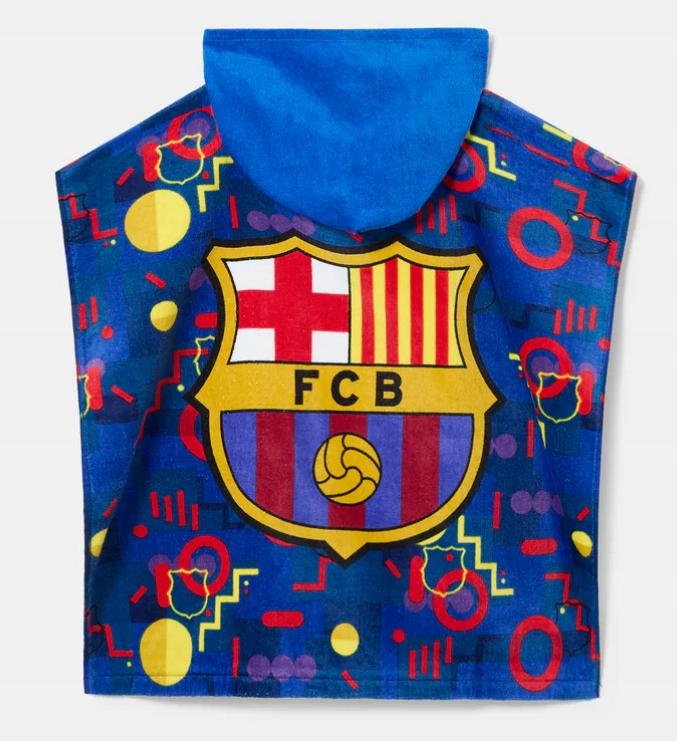 PONCHO SERVIETTE FC BARCELONE 60 x 120 COUVERTURE COTON LEWANDOWSKI SZCZĘSNY