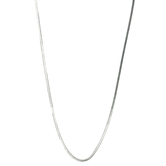 Platte Ketting Herringbone – Edelstaal – Zilverkleurig – Breedte 2 mm - Lengte 41 cm