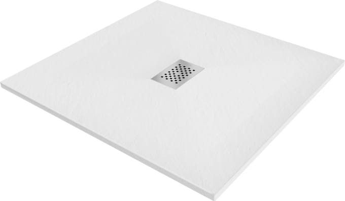 Mexen Hugo vierkante douchebak SMC 100 x 100 , wit, inox afdekking - 42101010-X