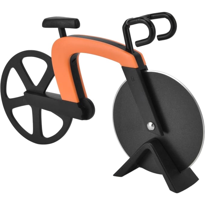 Fiets Pizzasnijder Wiel Roestvrij Staal Fietsvormig Pizzames Keuken Pizzasnijgereedschap Oranje oranje