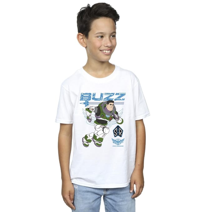 Disney Jongens Lightyear Buzz Run To Action T-Shirt (Wit)