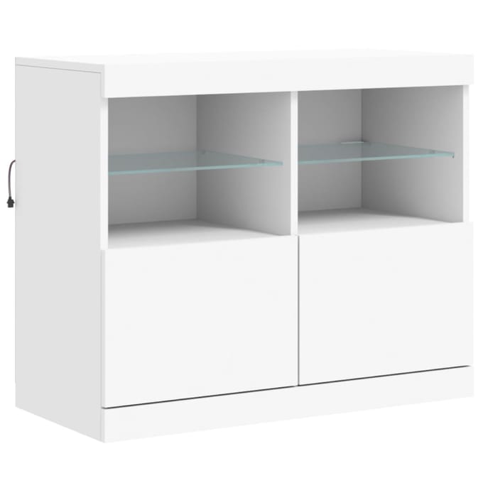 vidaXL - Dressoir - met - LED-verlichting - 81x37x67 - cm - wit