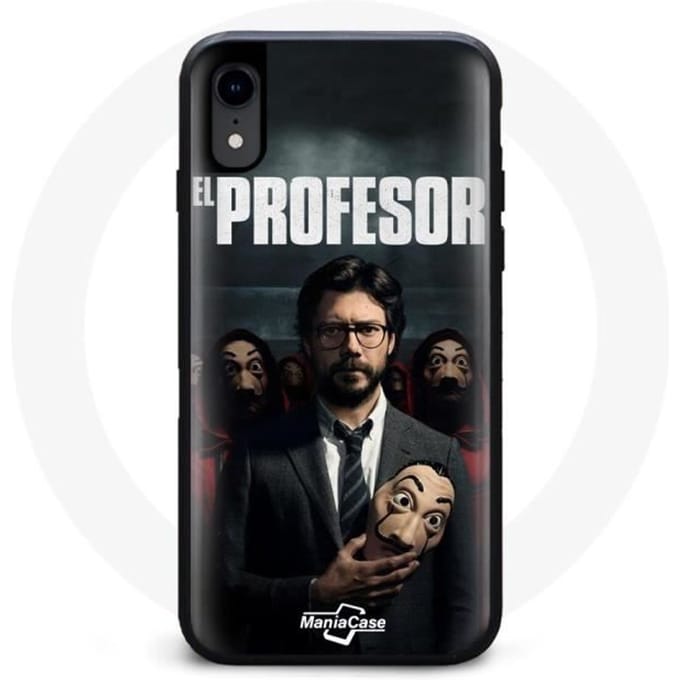 Masque - La Casa De Papel - Professeur - Noir - Pour IPhone XR - Modèle IPhone XR