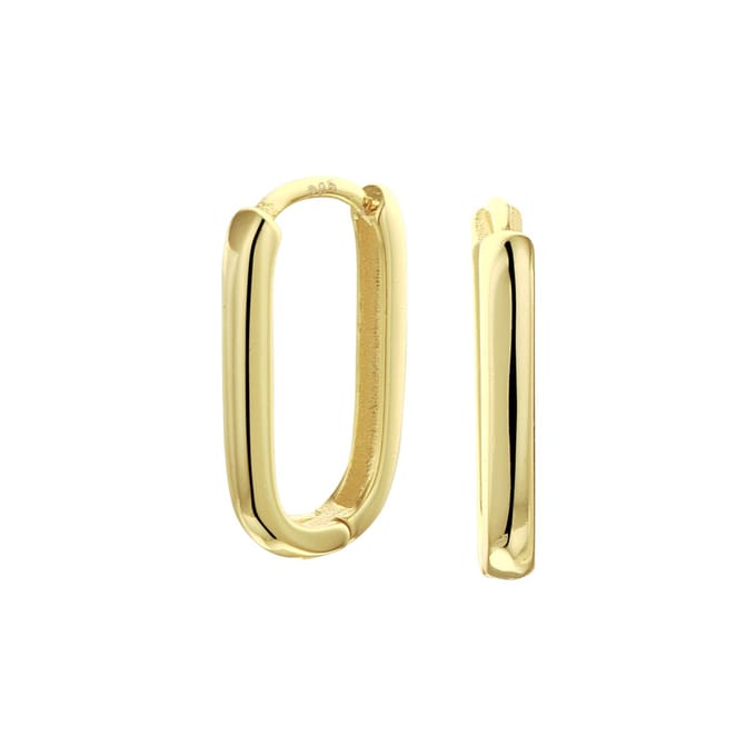 Glams klapoorringen paperclip 1 micron - Zilver