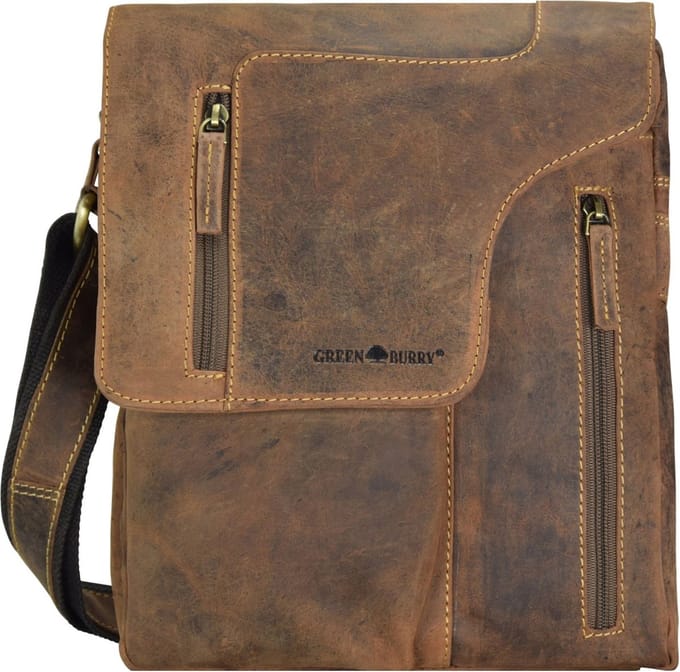 GREENBURRY schoudertas Vintage Revolver Bag Brown bruine