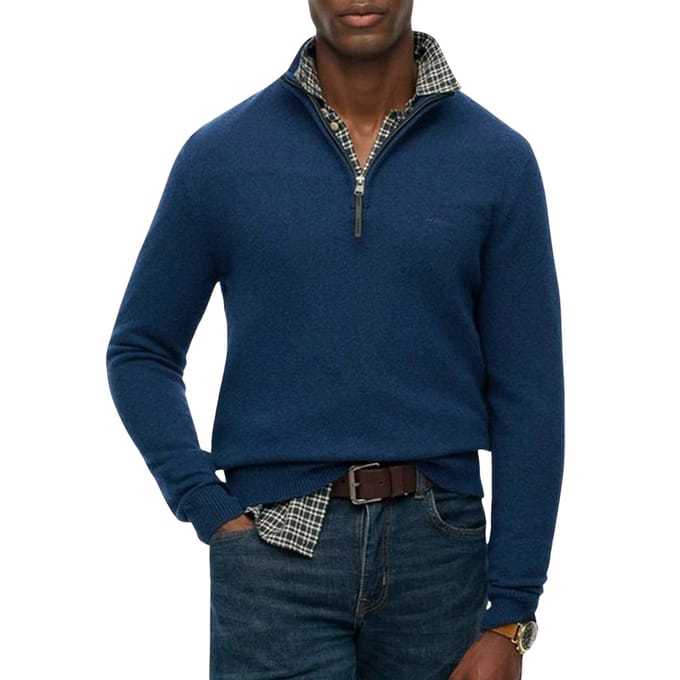 Heren trui van gemengde wol met opstaande kraag Superdry