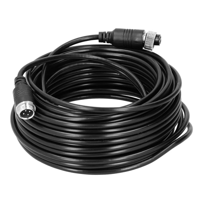 4-pins autocamerakabel Draagbare anti-interferentie PVC video-verlengkabel voor auto, vrachtwagen, busmonitor 5m / 16.4ft
