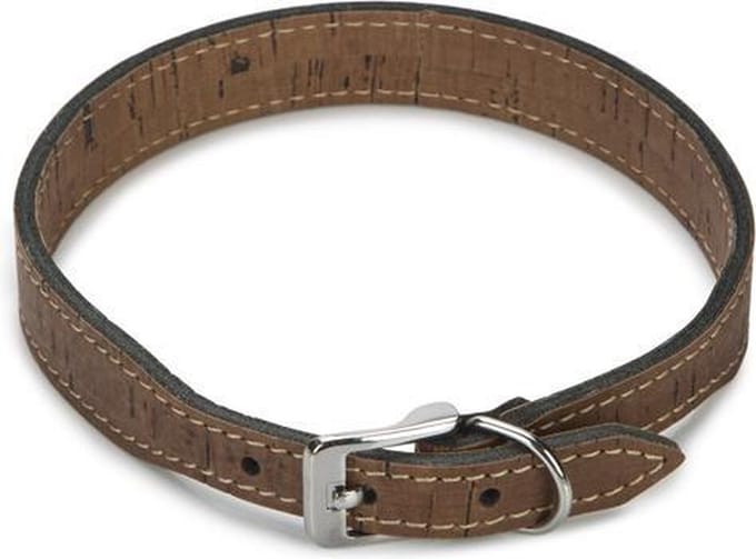 Beeztees leren halsband Cork. Bruin. 45 cm x 20 mm.