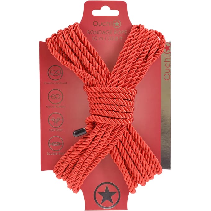 Polyester Bondage Rope - 32.8 ft / 10 m - Red