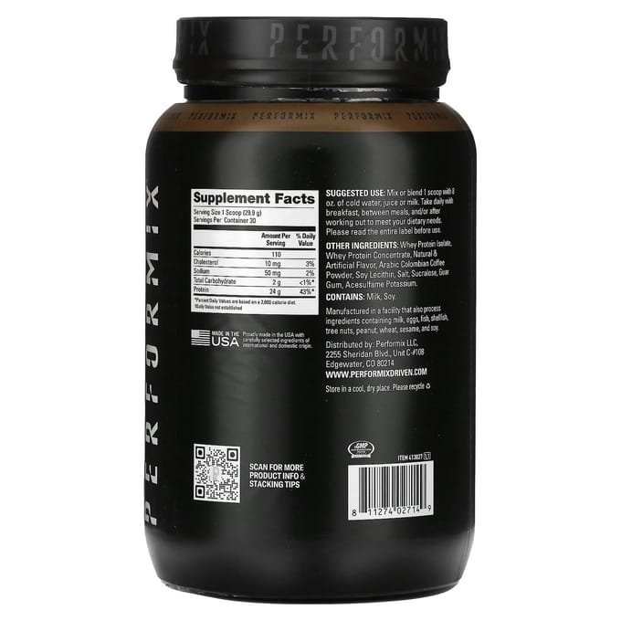Performix, Wei Eiwit, Cappuccino, 1,98 lb (897 g)