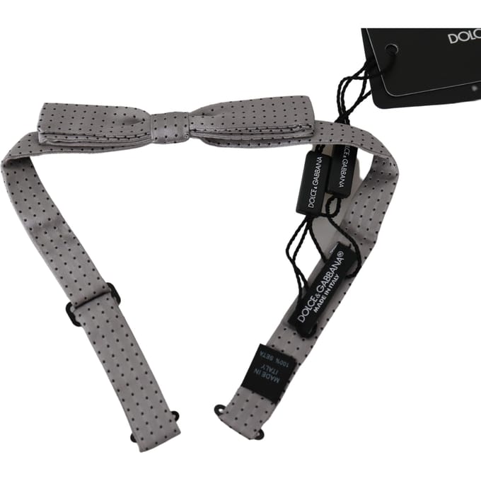 Dolce & Gabbana Grijze Polka Dot Heren Stropdas Papillon Strik
