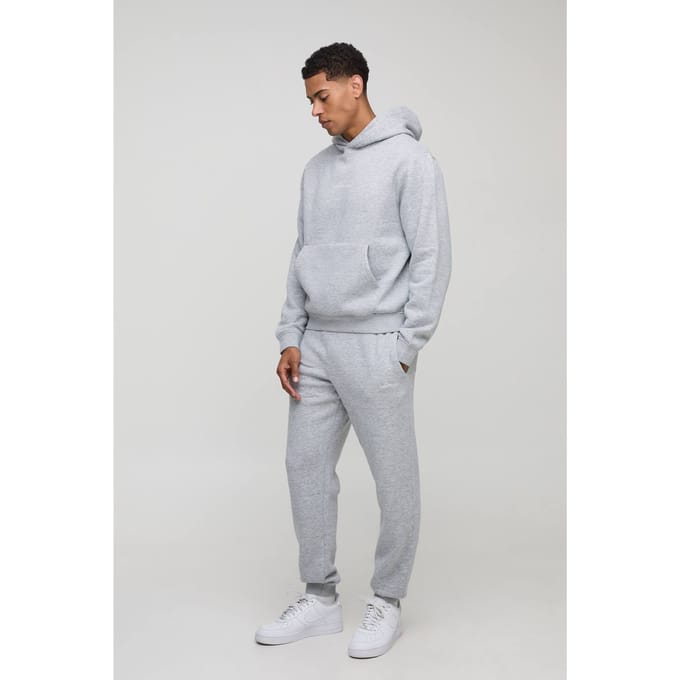 BM Signature Boxy Trainingspak met capuchon | Grey Marl | Size Medium