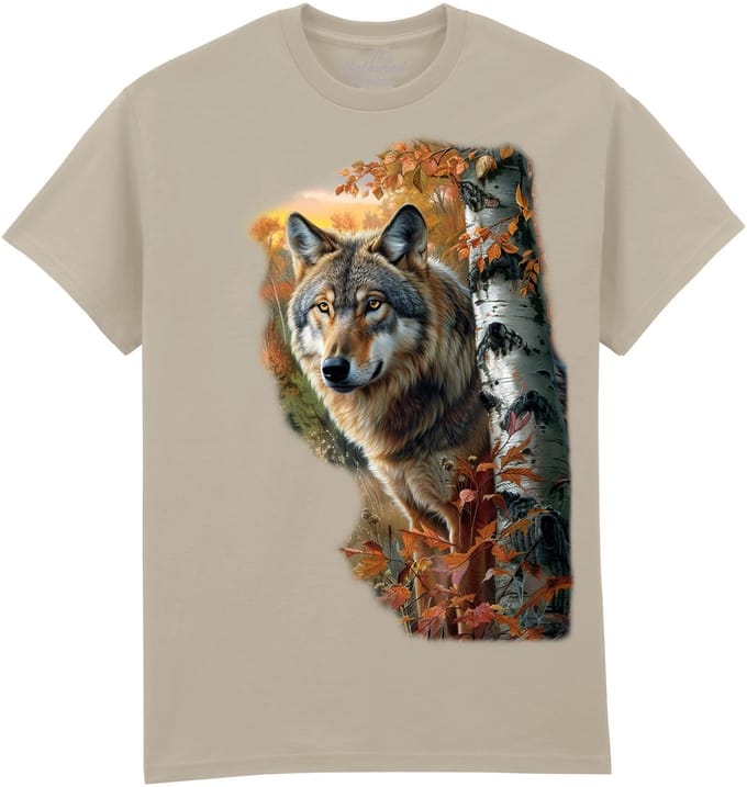 Forest Wolf Portrait The Coloured House T-shirt M